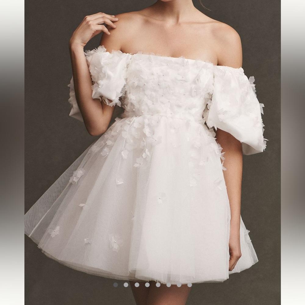 BHDLN Cleo Square Neck Puff Sleeve Mini Dress